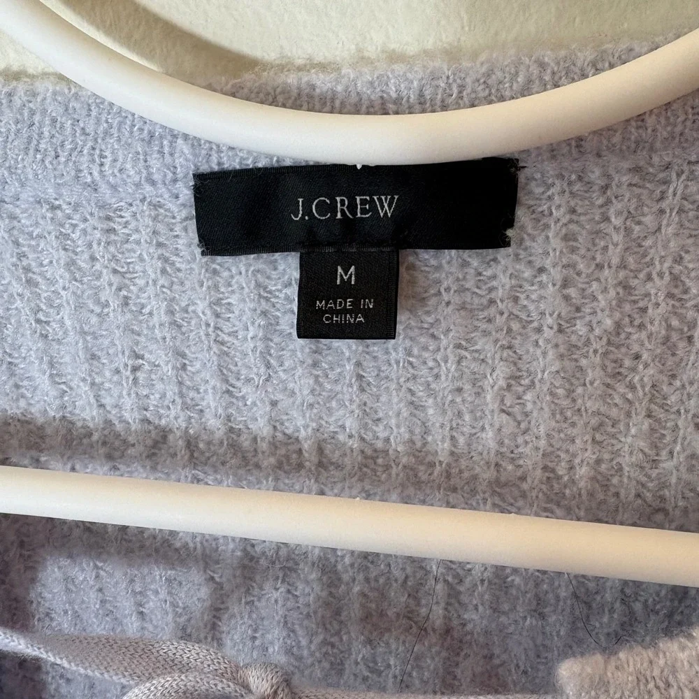 J. Crew Cashmere-Blend Bouclé Tie-Front Beach Sweater Size‎ Medium